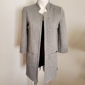 Open Front Gray Ponte Knit Jacket  Size Small